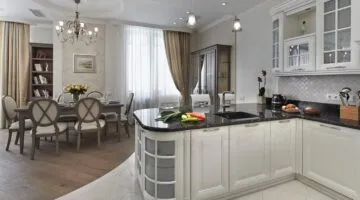 Пол в кухне-гостиной из керамогранита: идеи и советы